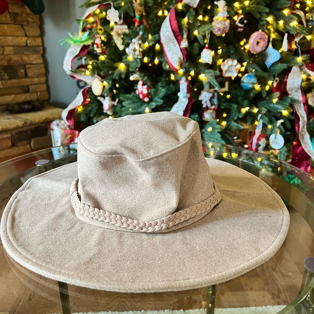 ASN Harper Floppy Hat Tan Felt FabFitFun NWT